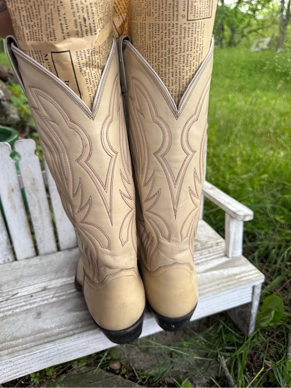 Vintage Justin Two-Tone Western Cowboy Boots - Picture 3 of 6